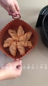 Silikon Air Fryer Ezlife 6pcs Silicone Air Fryer Oven Basket Pot Reusable Baking Trays Food Safe Non Stick