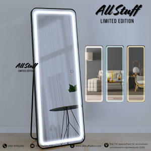 กระจก กระจกตั้งพื้น กระจกร้านเสริมสวย กระจกแต่งบ้าน ขนาด 200 cm กระจกมินิมอล คาเฟ่ เเต่งบ้าน มีไฟLED 3สี สีเหลือง สีวอมไลฟ์ สีขาว กรอบอลูมิเนียม ร้านเสริมสวย คาเฟ่ ตกแต่งบ้าน แบบแขวน ระบบสัมผัส Mirror