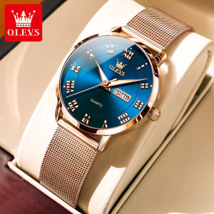 OLEVS Women Casual Watches Waterproof Original  With Box Stainless Steel Elegance Luxury Luminous Calendar Quartz Watch For Women