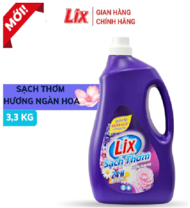 Nước Giặt Lix Sạch Thơm Hương Ngàn Hoa/Nắng Hạ/Tinh Khôi can 3.3KG Sạch Nhanh Vết Bẩn