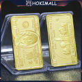 Replika Emas Murni Logam Mulia Koin Emas Souvenir Persegi Asli 999.9% New Design Dolar As. 