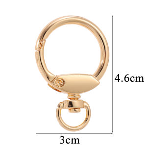 5ชิ้นสปริงหมุนโอริงโลหะทรงกลมตะขอสปริงแบบเปิดใช้งานตะขอเกี่ยวแบบตะขอเกี่ยวเครื่องประดับ DIY