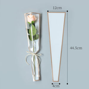 50Pcs Single Rose Flower Packaging Bags Transparent Waterproof Bouquet Wrapper Floral Gift Packing Bags