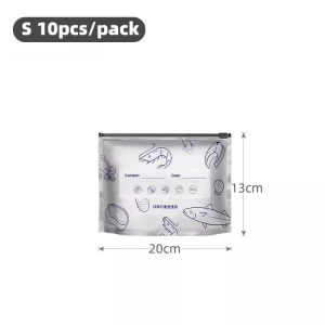 【Local Stock】10PCS Thickened Aluminum Foil Fresh Keeping Bags Large Capacity Zipper Storage Bag Leakproof Reusable Freezer Food Bags Kitchen Organizer Pouch