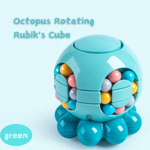 Ready Stock Creative Burger Fries Octopus Magic Bean Cube 360° Rotating Fidget Toy for Kid 3 Years +