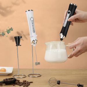 DSFSI 3-speed Electric Egg Beater USB Rechargeable Silent Milk Frother Portable with 3 Heads Kitchen Food Mixer Household