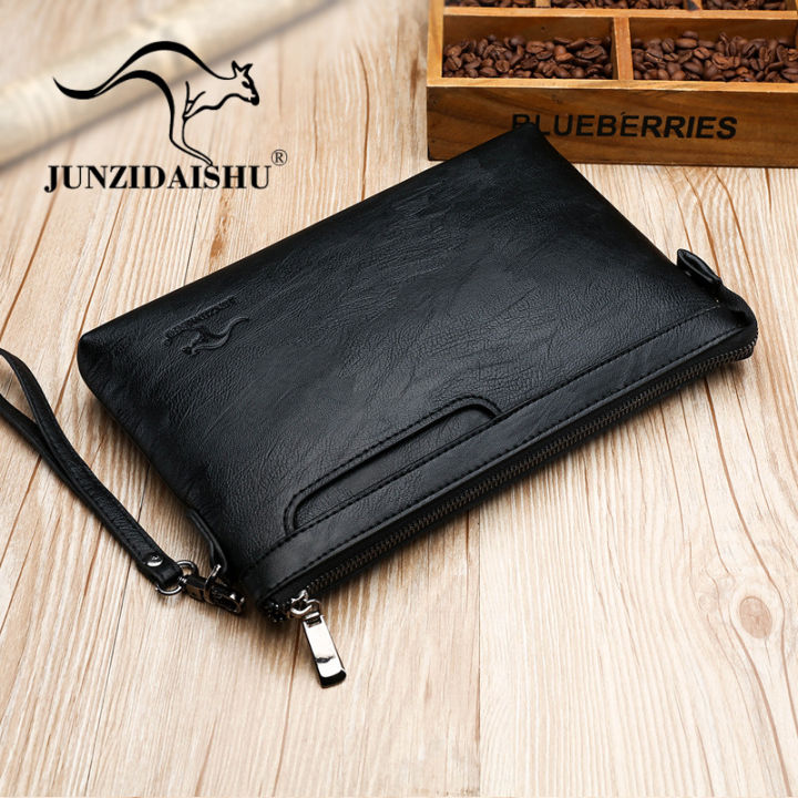 Tas Tangan Clutch Pria Wanita Dompet Tangan Kulit PU Import