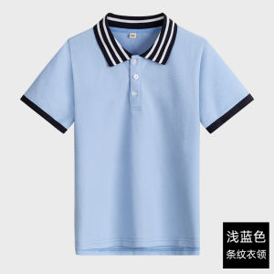 School Uniform Same Style British College Light Blue Pique Short Sleeve T Summer Shorts for Primary and Secondary School Students