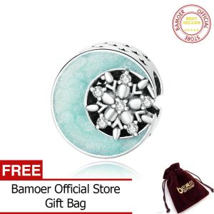 BAMOER 925 Sterling Silver Snow & Moonlight Charm fit for Original Silver Bracelet Jewelry Making SCC1653