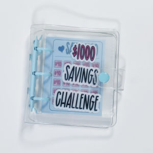 Money Saving Cashbook Mini Compact Portable Loose Leaf Storage Clip Mini Money Saving Challenge PVC Material Waterproof Tape Stickers 25 Sheets
