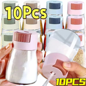 10Pcs 100ml Press Type Glass Quantitative Seasoning Bottle Spice Salt Sugar MSG Control Seasoning Bottle