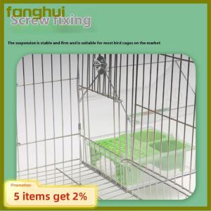 fanghui Hanging Parrot Feeder Prevent Scattering Bird Feeding Bowl Multifunction Bird Bath Parakeets Bathtub Bird Cage Accessories