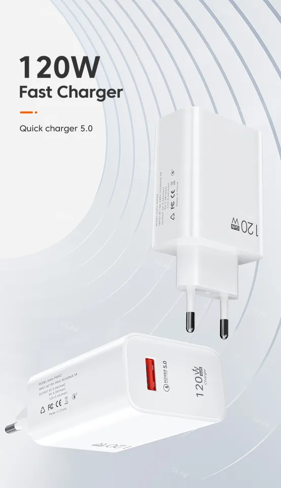 Elough 120W USB Charger With Cable Fast Charging For Mobile Phone