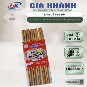 đũa đũa gỗ đũa ăn cơm đũa gỗ sao đỏ vĩ 10 đôi-Gia Khánh-hông phai màu không nấm mốcsiêu bền đẹp