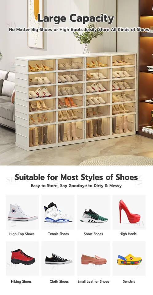 SIV Extra large Foldable Shoe Organizer Free Installation Shoe