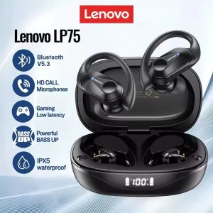💥 Local Stock💥Lenovo LP75 Wireless Earphone Bluetooth Gaming Earbud Sports Waterproof LED Digital Display HiFi Stereo Headset with Mic