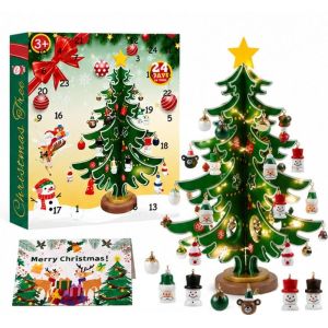 SIRENXI Dây Chuyền Ông Già Noel Đồ trang trí cây thông Noel bằng gỗ Tuần lộc Người tuyết Lịch Mùa Vọng Giáng Sinh Cây thông Noel nhân tạo Làm thủ công Đồ trang trí cây thông Noel tự làm Tiệc Giáng Sinh