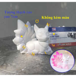 Tô tượng thạch cao cô gái hồ ly cáo chín đuôi ( không kèm màu)