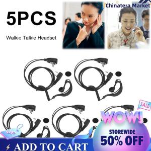 【Chinatera】5Pcs 2 Pin Earpiece Security Headset Comfortable Walkie Talkie Earpiece Headset Mic Walkie Talkie Accessories