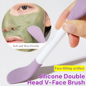 Silicone Double Head V-Face Brush Mud Mask Brush Face Massage Cleaning Brush