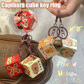 X.Z.MOONLIGH Kapibala Rubik's Cube Keychain DIY Cute Cartoon Capybara Keychain Creative Small Gift. 