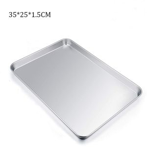 MILAN Storage For Toaster Oven Anti-rust Sturdy Stainless Steel Heavy Duty Cake Dish Baking Tray Loaf Pan Cookie Sheets