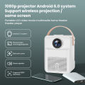 Mini Proyektor wifi android Proyektor untuk hp ke dinding LCD 1080P Portabel Projector Bioskop Bioskop Rumah Terbuka dengan USB/DC/AV Pocket Input untuk TV Video Game Film Party Home Entertainment Pico Projector - Putih. 