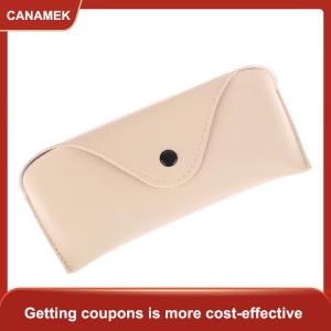 【CANAMEK 】 1Pc Durable Leather Glasses Case Sunglasses Solid Color Pouch Bag Eyewear Box Lightweight Convenient Protable