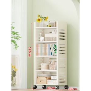 Movable Book Shelf Rack Cabinet Movable Book Shelf Rack Storage Movable Bookcases Shelving Book Cabinet File Multi-Layer Locker Household 书架