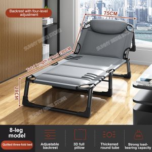 Folding Bed Reclining Chair Bed With Cushion Foldable Bed Adjustable Folding Bed Chair Office