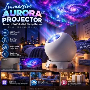 Rotating Projector Light Dreamlike LED Projection Lamp Colorful Fantasy Lighting Night Light Bedroom Decor Party Atmosphere Lamp