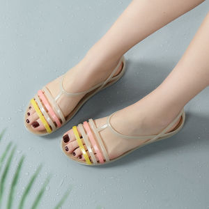 Croc for  women New Candy Color Women Shoe Jelly Shoes Flats  Croc Sandals for  Woman  Summer s Peep Toe Stappy Beach Valentine Rainbow