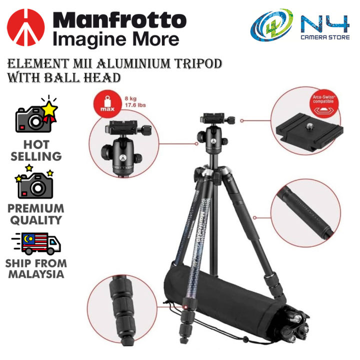 Manfrotto Element MII Aluminum Tripod with Ball Head (Original