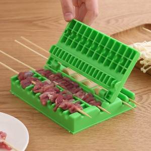 Multifunction Barbecue Meat Skewer Machine Quick Portable Meat Skewer Box Easy Skewer Tools Creative Meat Kebab Maker Outdoor BBQ Gadget Kitchen Accessories