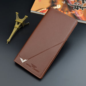 AE New mens wallet long vertical style thin soft leather multiple card slots large capacity fashionable suit bag