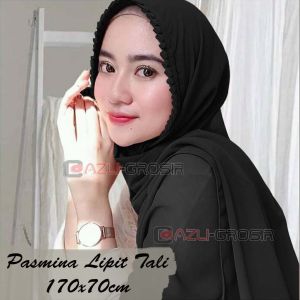 GROSIR Pasmina Tali Gerigi 170x75 KCB Lipit Anti Peniti Hijab Jilbab Instan Kerudung Pashmina Instan Murah Terbaru