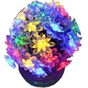 Leading solar lights string colorful lights flash lights string lights outdoor star lights courtyard balcony garden decorated with Christmas holiday lights low pressure lights lotus lights