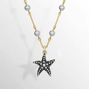 SWAROVSKI Luxury Fashion (New) Idyllia series starfish diamond pearl pendant necklace S925 sterling silver womens fashion necklace