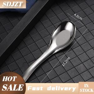 SDJZT Trung Quốc thìa thép không gỉ gạo súp muỗng dài xử lý Flatware dao kéo nấu ăn đồ dùng bảng muỗng cho nhà bếp nhà hàng