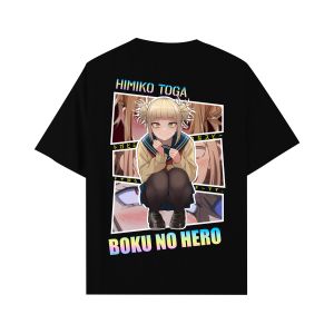 CALLOUT Kaos Anime Boku no Hero Karakter Himiko toga Sablon Reflektif Rainbow Bahan Cotton Combed 24s High Quality