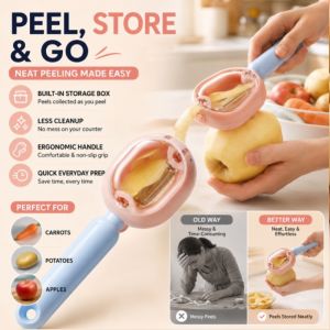 Vegetable Peeler Potato Peeler With Storage Container Fruit Peeler Colorful Ergonomic Handle Multifunction Kitchen Tool