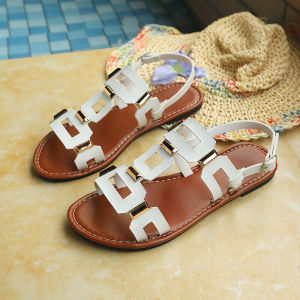 [Free Shipping] In Stock: WomenS Flat Metal Beach Sandals New Summer Style With Rivets Available In Plus Sizes Casual Open-Toe Sandals