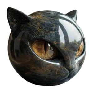 Artisanal Black Cats Resins Statue Home Accent Carving Animal Sculpture Gift For Kitten Owners Decorative Ornament