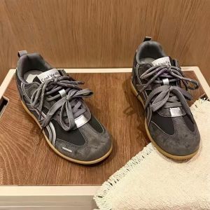 Free Shipping WomenS 2026 New Autumn Collection: Thick-Soled Round-Toe Suede Leather Lace-Up Casual Shoes Perfect For Street Style