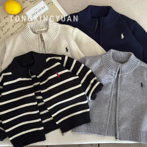 👉เด็กผู้ชาย sweater แขนยาว ลายทาง หล่อ คาดิแกน เสื้อไหมพรม Boys long-sleeved sweater【HALOLO】