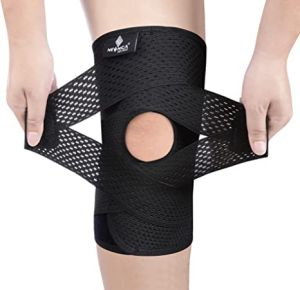 NEENCA Bandage Knee Pads with Side Stabilizers for Meniscal Tear Knee Pain ACL MCL Arthritis Injuries Recovery Breathable Mesh Knee Support