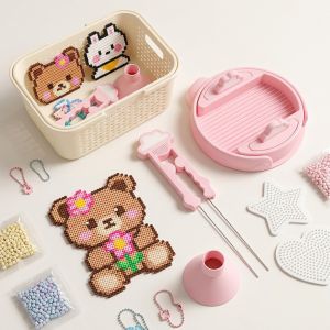 Pink Rotating Clouds Perler Beads Tool Set 2 Piece Set Perler Beads Pen 豆针双针拼豆笔豆铲豆盒
