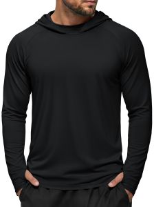 TACVASEN Mens UPF 50+ Hoodie Fishing Shirts Long Sleeve High Collar Mesh UV Sun Protection Rash Guard Swim Beach Running Hiking2026