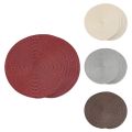 Round Braided Placemats Set of 6 Table Mats for Dining Tables Woven Washable Non-Slip Place Mats 15 Inch. 