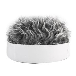 Handsome simulation wig short hair hat retro hip-hop spoof beanie melon leather landlord hat